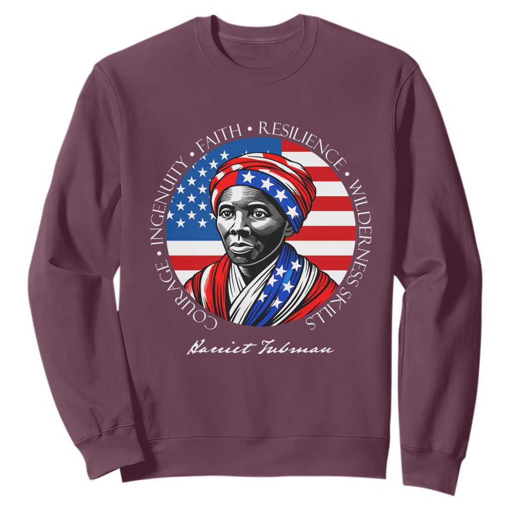 Harriet Tubman Patriotic Sweatshirt Black History Month Gift TS12 Maroon Print Your Wear