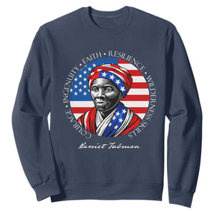 Harriet Tubman Patriotic Sweatshirt Black History Month Gift TS12 Navy Print Your Wear
