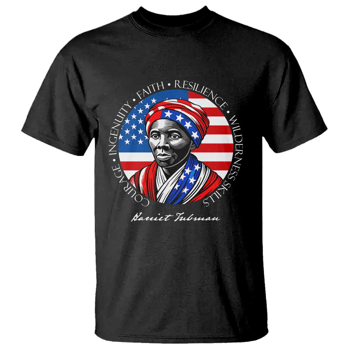 Harriet Tubman Patriotic T Shirt Black History Month Gift TS12 Black Print Your Wear