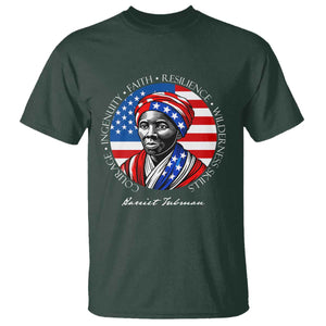 Harriet Tubman Patriotic T Shirt Black History Month Gift TS12 Dark Forest Green Print Your Wear