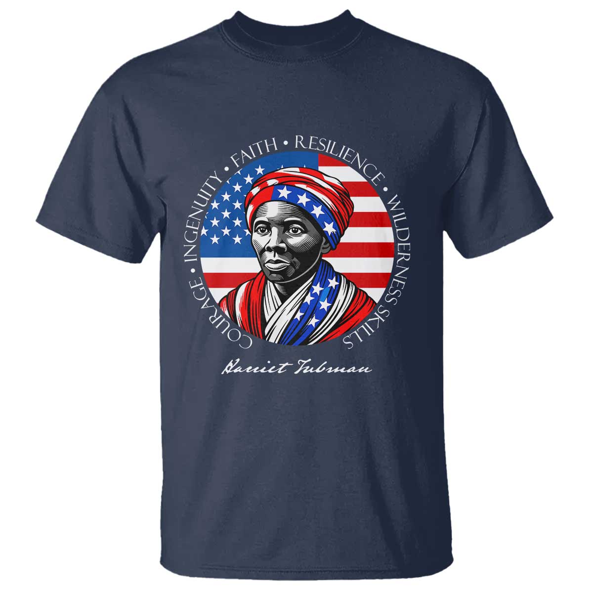 Harriet Tubman Patriotic T Shirt Black History Month Gift TS12 Navy Print Your Wear