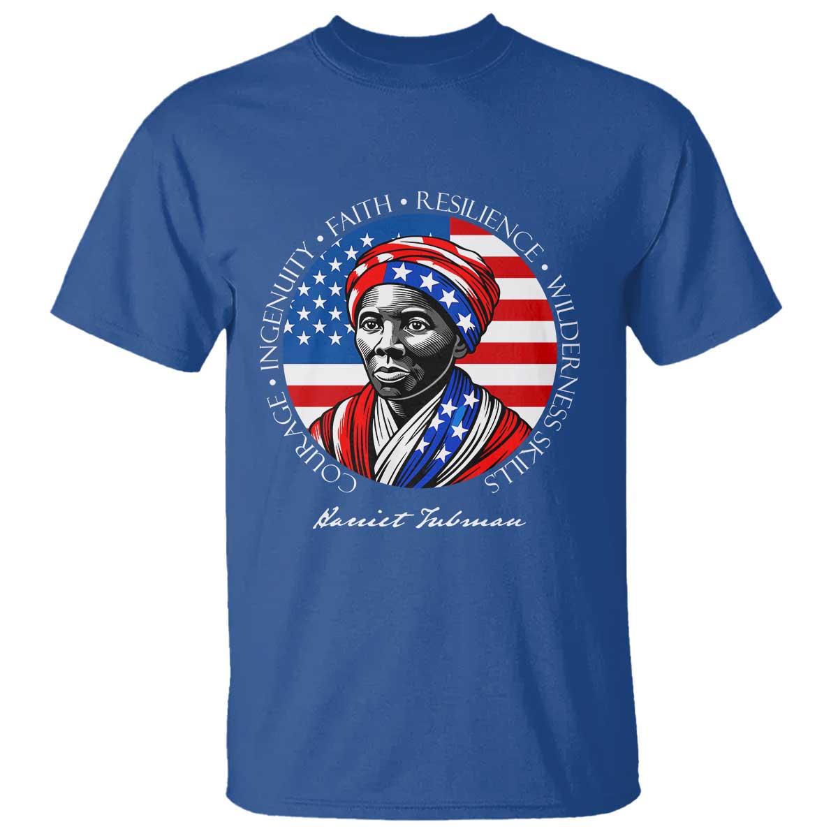 Harriet Tubman Patriotic T Shirt Black History Month Gift TS12 Royal Blue Print Your Wear