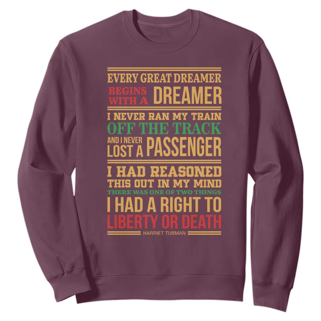 Harriet Tubman Powerful Quote Sweatshirt Strong Black Women Pride TS12 Maroon Print Your Wear
