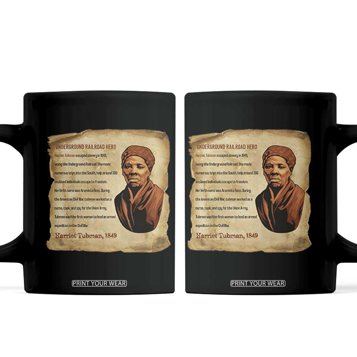 Harriet Tubman Coffee Mug Black American Hero Underground Railroad TS12 Black Print Your Wear