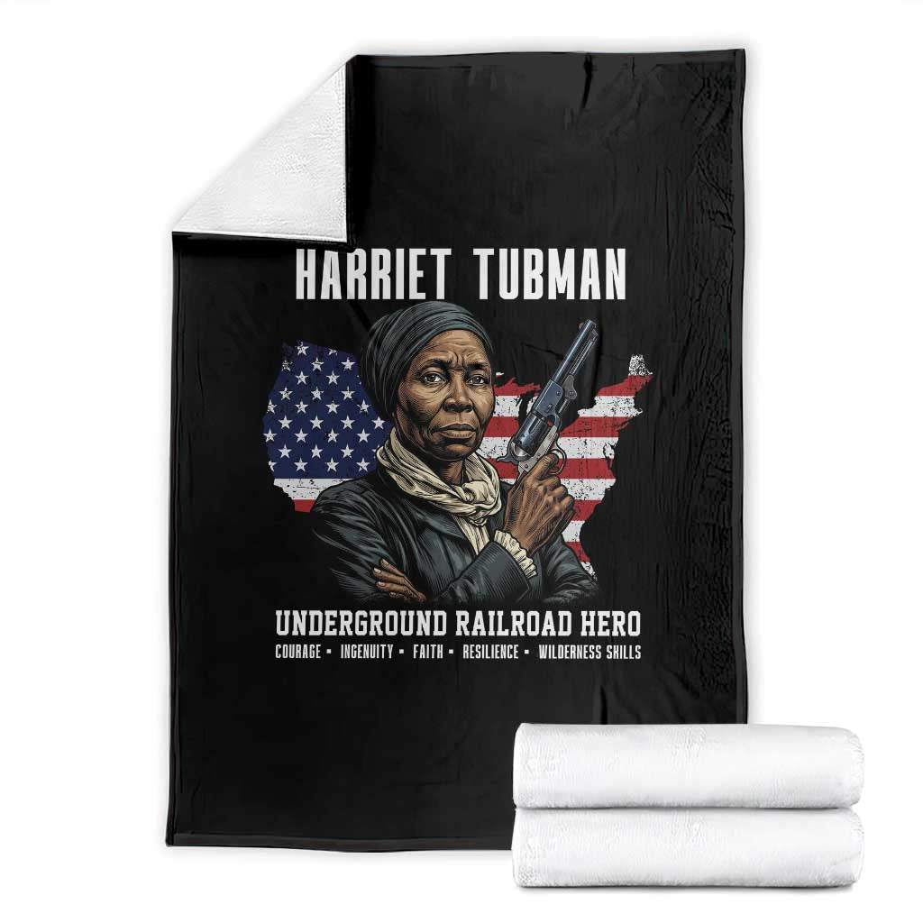 Harriet Tubman Patriotic Throw Blanket Female Empowerment History Gift TS12 Black Print Your Wear