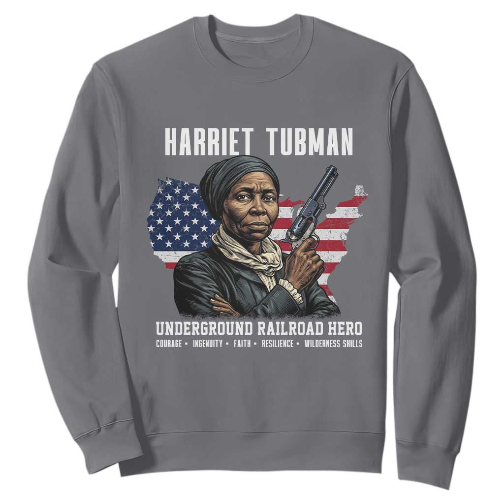 Harriet Tubman Patriotic Sweatshirt Female Empowerment History Gift TS12 Charcoal Print Your Wear