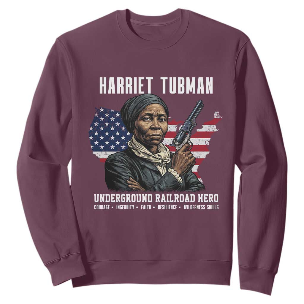 Harriet Tubman Patriotic Sweatshirt Female Empowerment History Gift TS12 Maroon Print Your Wear