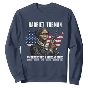 Harriet Tubman Patriotic Sweatshirt Female Empowerment History Gift TS12 Navy Print Your Wear