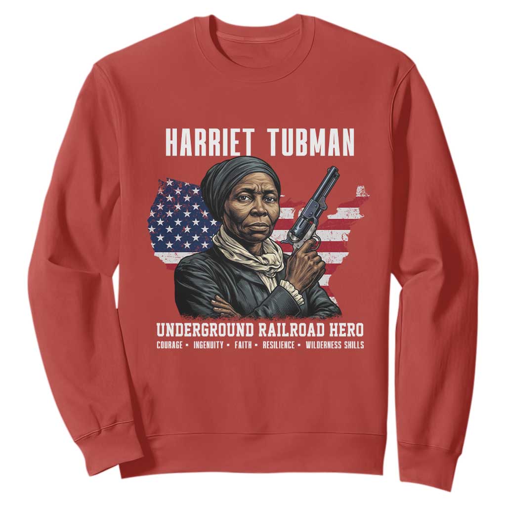 Harriet Tubman Patriotic Sweatshirt Female Empowerment History Gift TS12 Red Print Your Wear