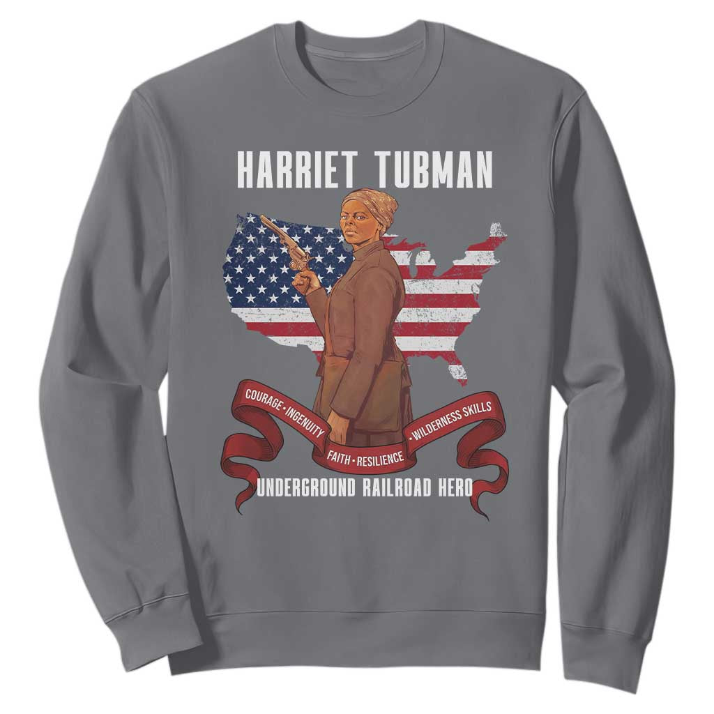 Harriet Tubman Patriotic Sweatshirt Strong Black Women Pride TS12 Charcoal Print Your Wear
