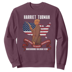 Harriet Tubman Patriotic Sweatshirt Strong Black Women Pride TS12 Maroon Print Your Wear