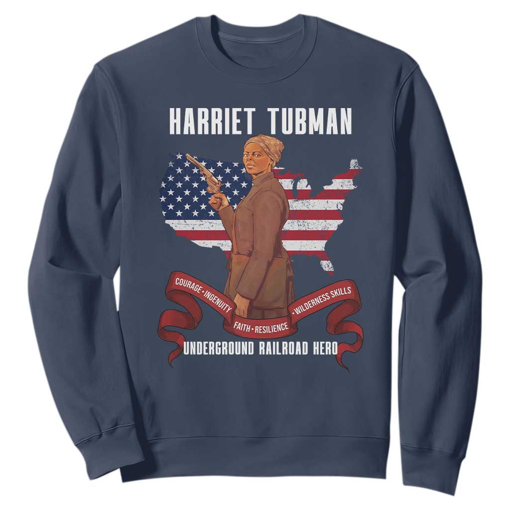 Harriet Tubman Patriotic Sweatshirt Strong Black Women Pride TS12 Navy Print Your Wear