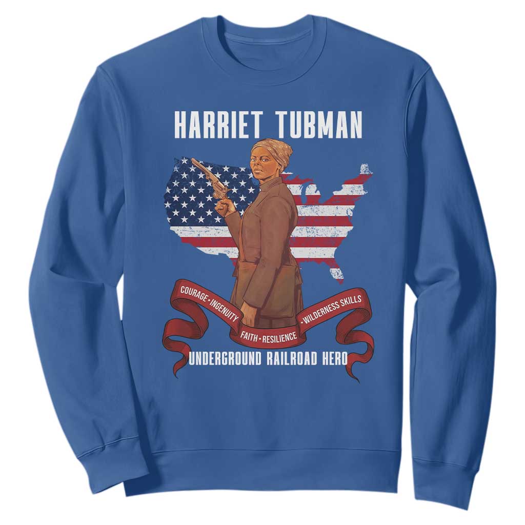 Harriet Tubman Patriotic Sweatshirt Strong Black Women Pride TS12 Royal Blue Print Your Wear