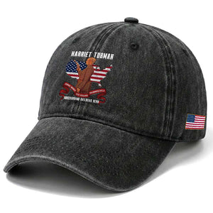 Harriet Tubman Patriotic Washed Cotton Baseball Cap Strong Black Women Pride TS12 Print Your Wear