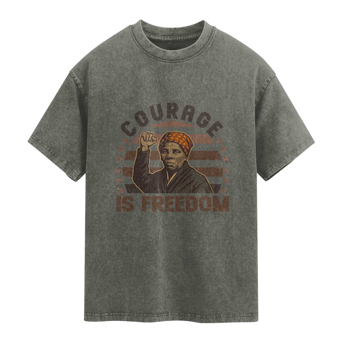 Harriet Tubman Legacy Washed Cotton T-Shirt Courage Is Freedom