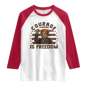Harriet Tubman Legacy Raglan Shirt Courage Is Freedom TS12 White Red Print Your Wear