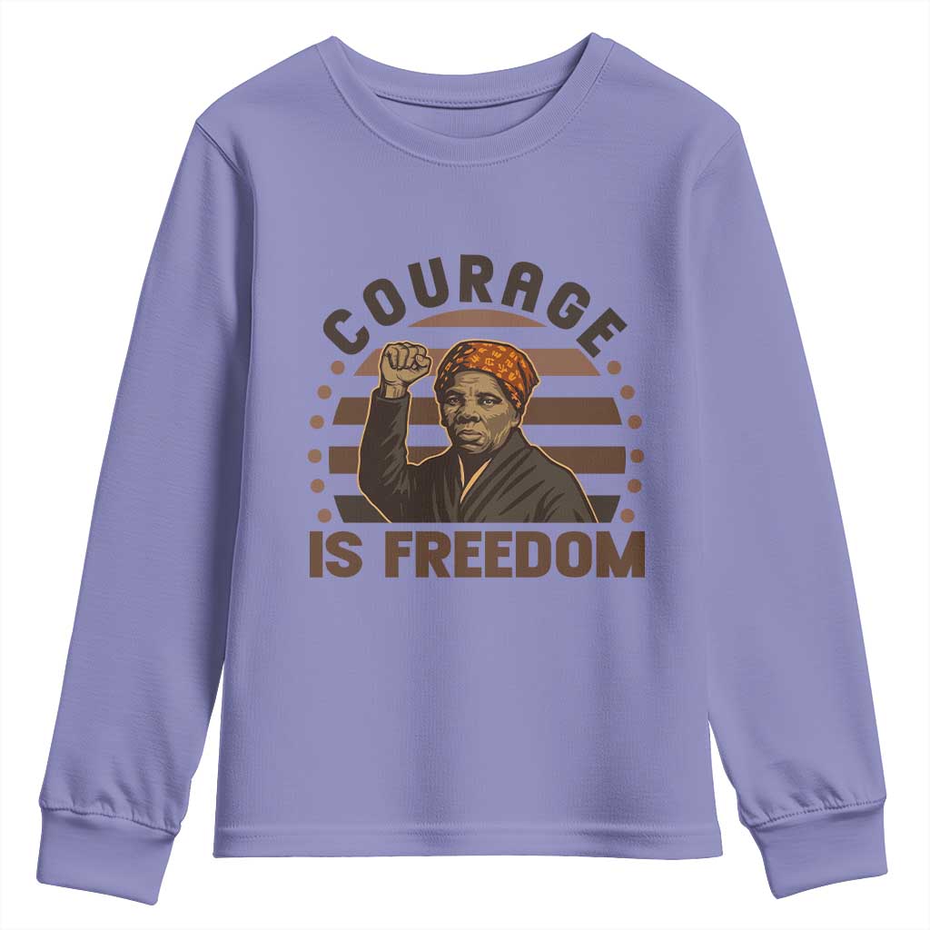 Harriet Tubman Legacy Youth Sweatshirt Courage Is Freedom TS12 Violet Print Your Wear