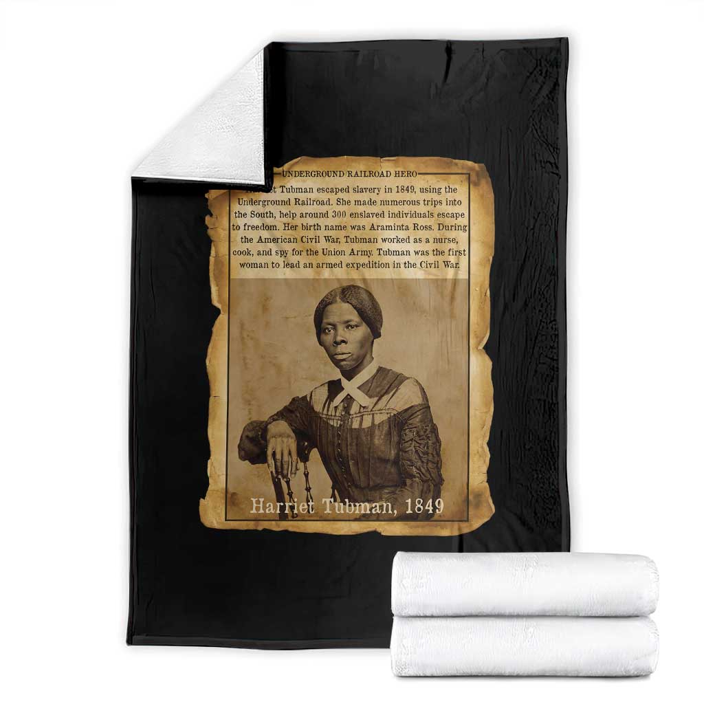Harriet Tubman Tribute Throw Blanket Civil Rights Leader Black History Gift TS12 Black Print Your Wear