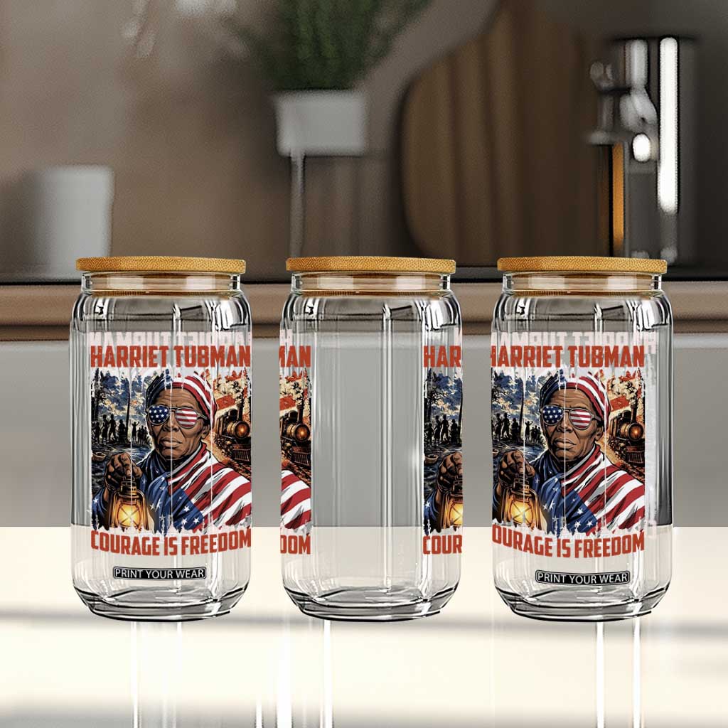 Harriet Tubman Courage Is Freedom Glass Can Black History Gift TS12 Print Your Wear