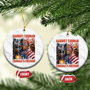 Harriet Tubman Courage Is Freedom Ceramic Ornament Black History Gift TS12 1pc White Marble Print Your Wear