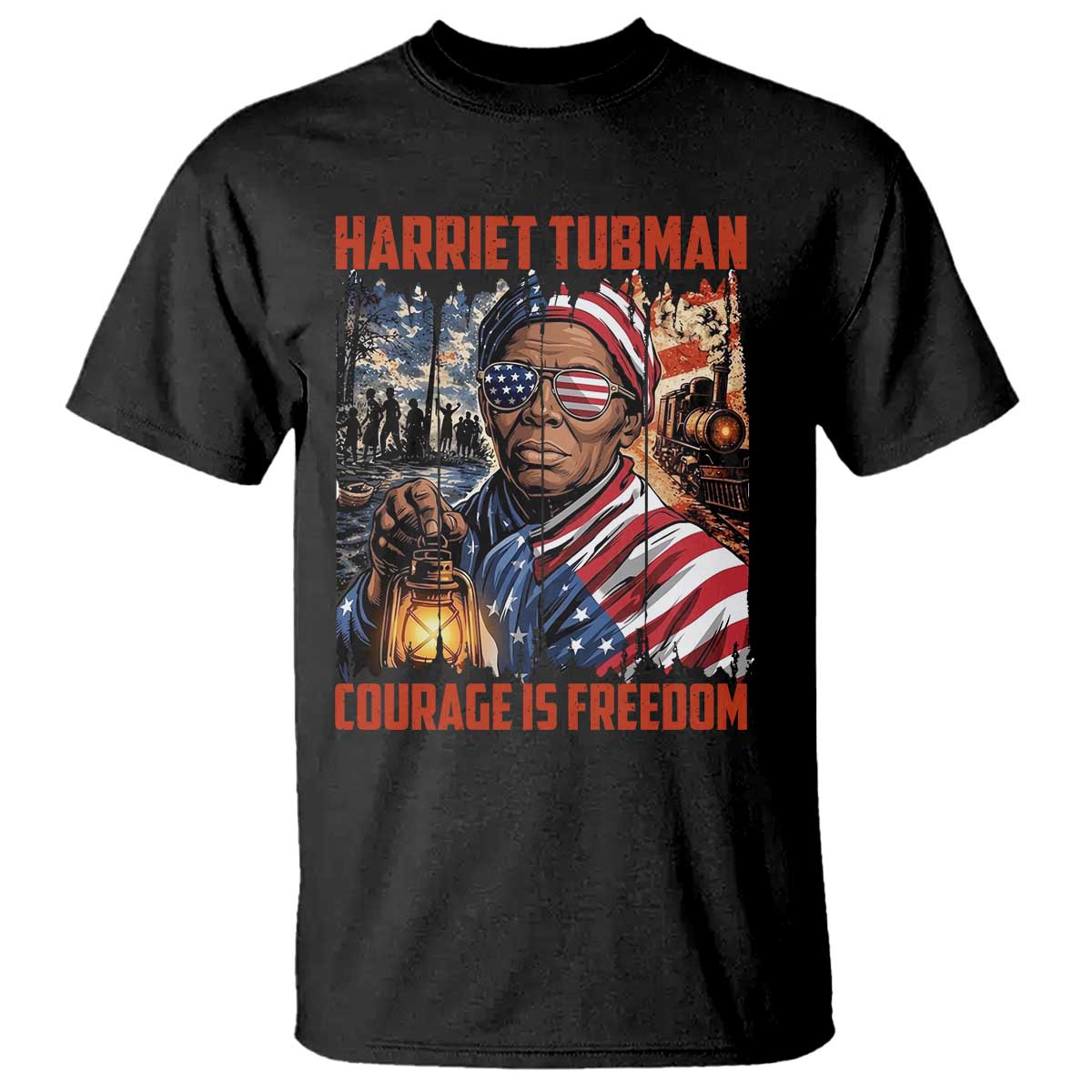 Harriet Tubman Courage Is Freedom T Shirt Black History Gift TS12 Black Print Your Wear