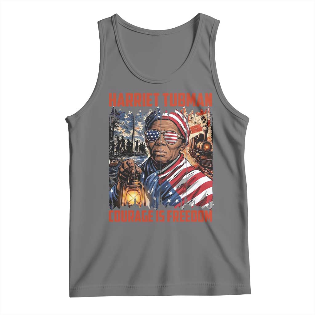 Harriet Tubman Courage Is Freedom Tank Top Black History Gift TS12 Black Heather Print Your Wear