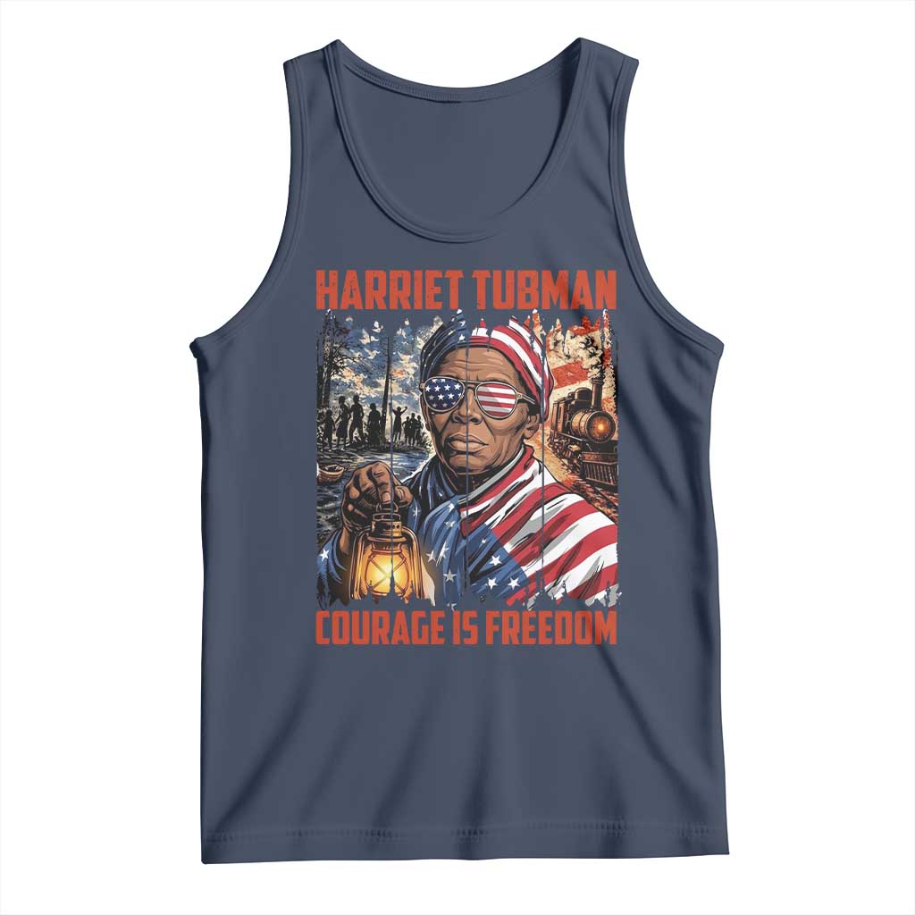 Harriet Tubman Courage Is Freedom Tank Top Black History Gift TS12 Navy Print Your Wear
