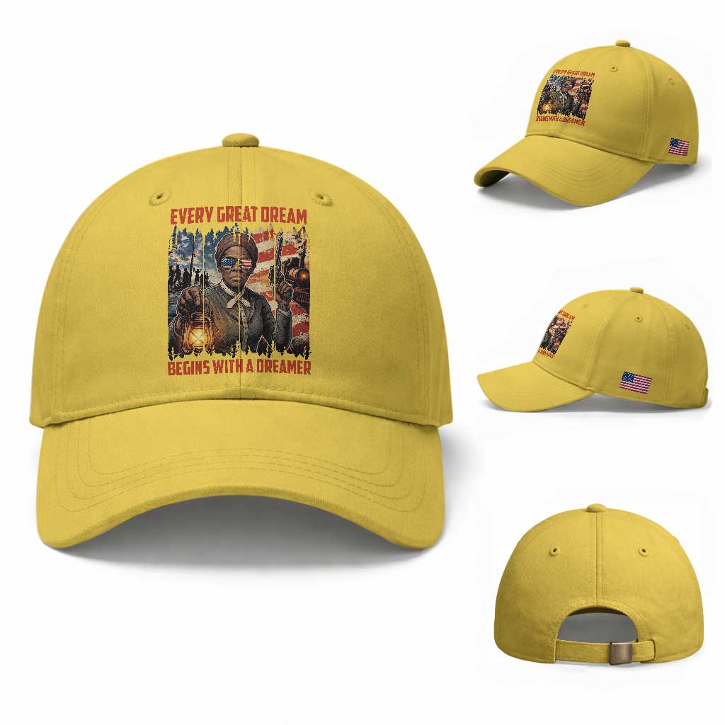 Harriet Tubman Quote Baseball Cap Every Great Dream Begins With A Dreamer TS12 Baseball Cap Universal Fit Yellow Print Your Wear