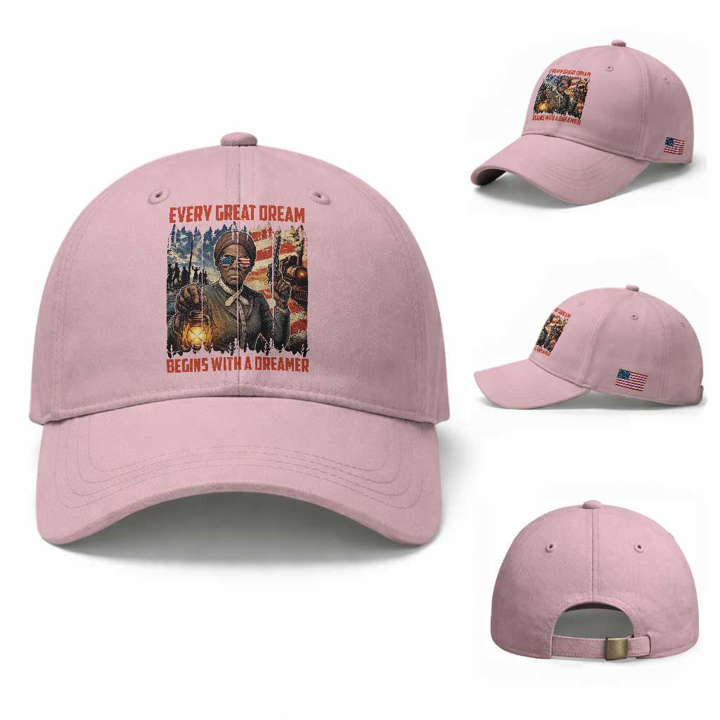 Harriet Tubman Quote Baseball Cap Every Great Dream Begins With A Dreamer TS12 Baseball Cap Universal Fit Light Pink Print Your Wear