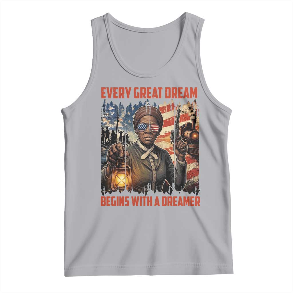 Harriet Tubman Quote Tank Top Every Great Dream Begins With A Dreamer TS12 Athletic Heather Print Your Wear