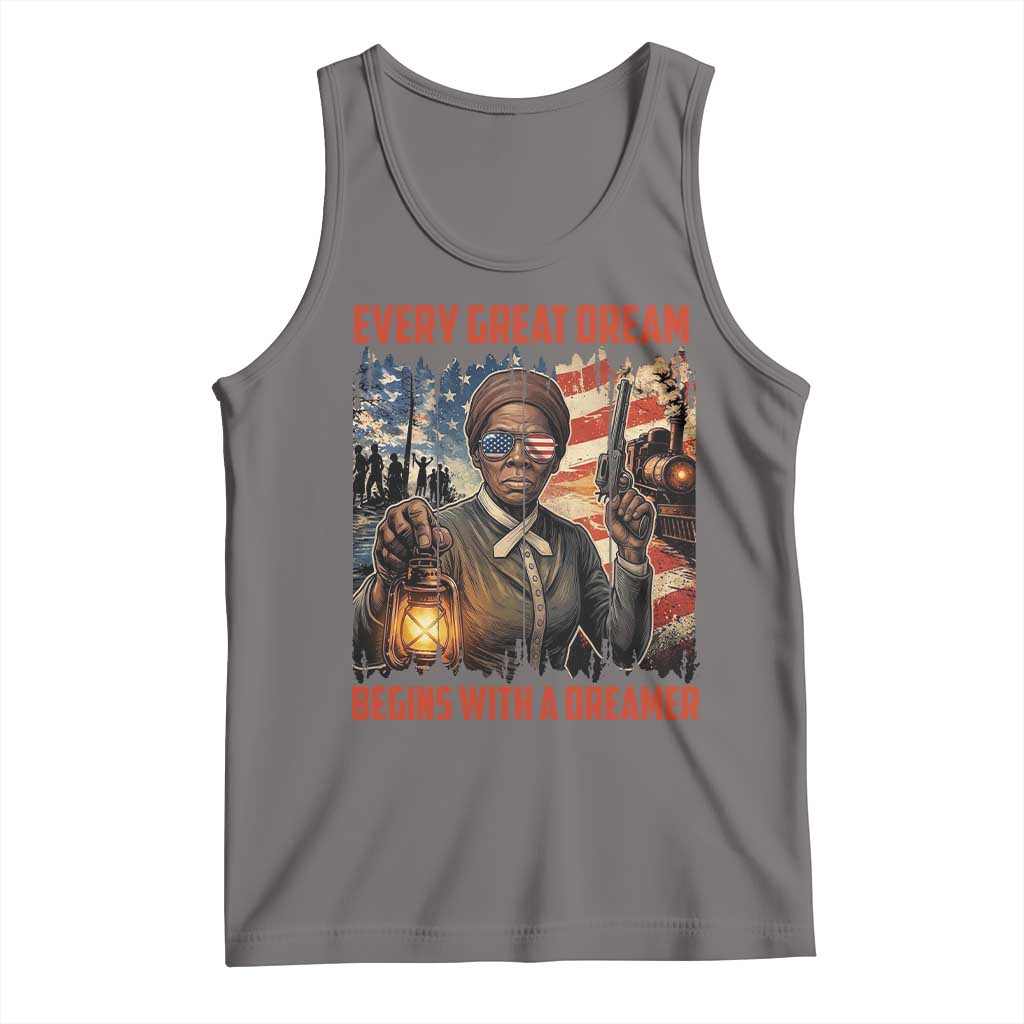 Harriet Tubman Quote Tank Top Every Great Dream Begins With A Dreamer TS12 Deep Heather Print Your Wear
