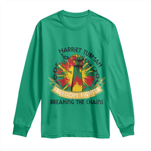 Harriet Tubman Long Sleeve Shirt Underground Railroad Hero Breaking Chains TS12 Irish Green Print Your Wear