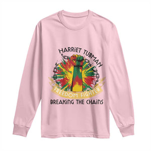 Harriet Tubman Long Sleeve Shirt Underground Railroad Hero Breaking Chains TS12 Light Pink Print Your Wear