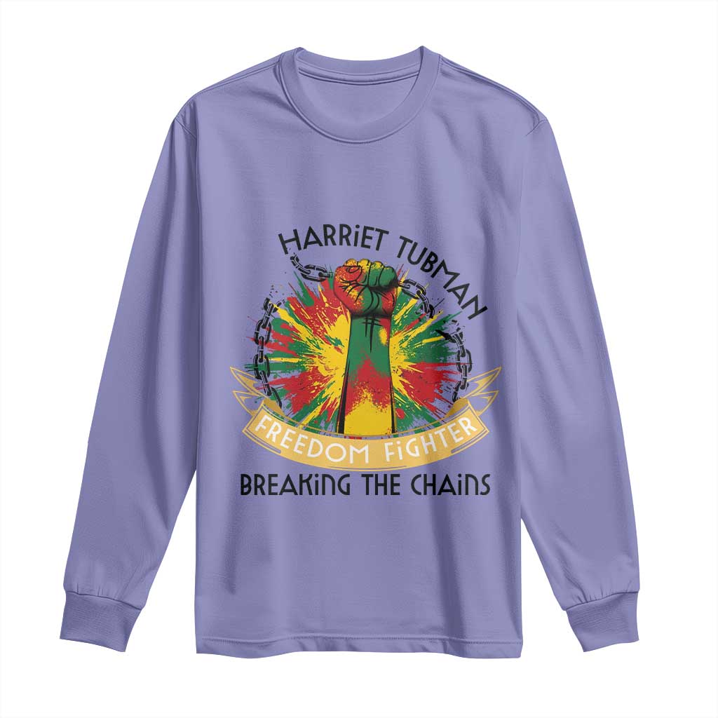 Harriet Tubman Long Sleeve Shirt Underground Railroad Hero Breaking Chains TS12 Violet Print Your Wear