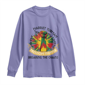 Harriet Tubman Long Sleeve Shirt Underground Railroad Hero Breaking Chains TS12 Violet Print Your Wear