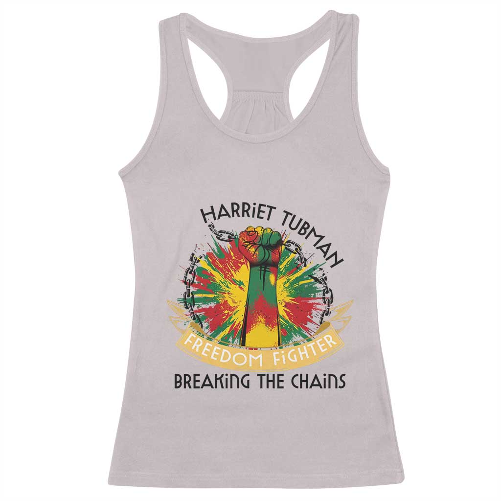 Harriet Tubman Racerback Tank Top Underground Railroad Hero Breaking Chains TS12 Ice Gray Print Your Wear