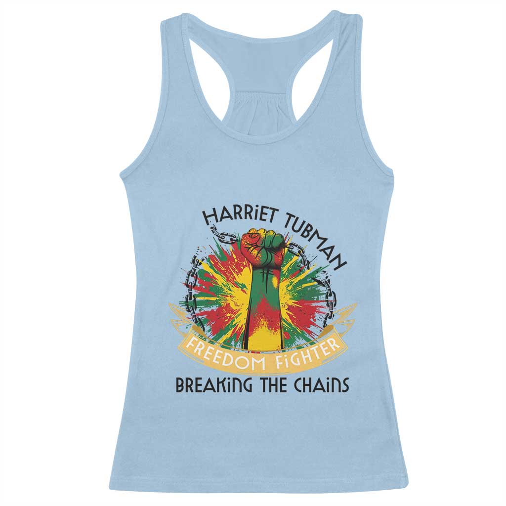 Harriet Tubman Racerback Tank Top Underground Railroad Hero Breaking Chains TS12 Light Blue Print Your Wear