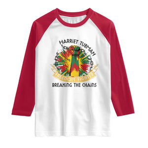 Harriet Tubman Raglan Shirt Underground Railroad Hero Breaking Chains TS12 White Red Print Your Wear