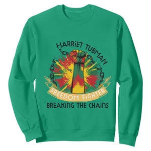 Harriet Tubman Sweatshirt Underground Railroad Hero Breaking Chains TS12 Irish Green Print Your Wear