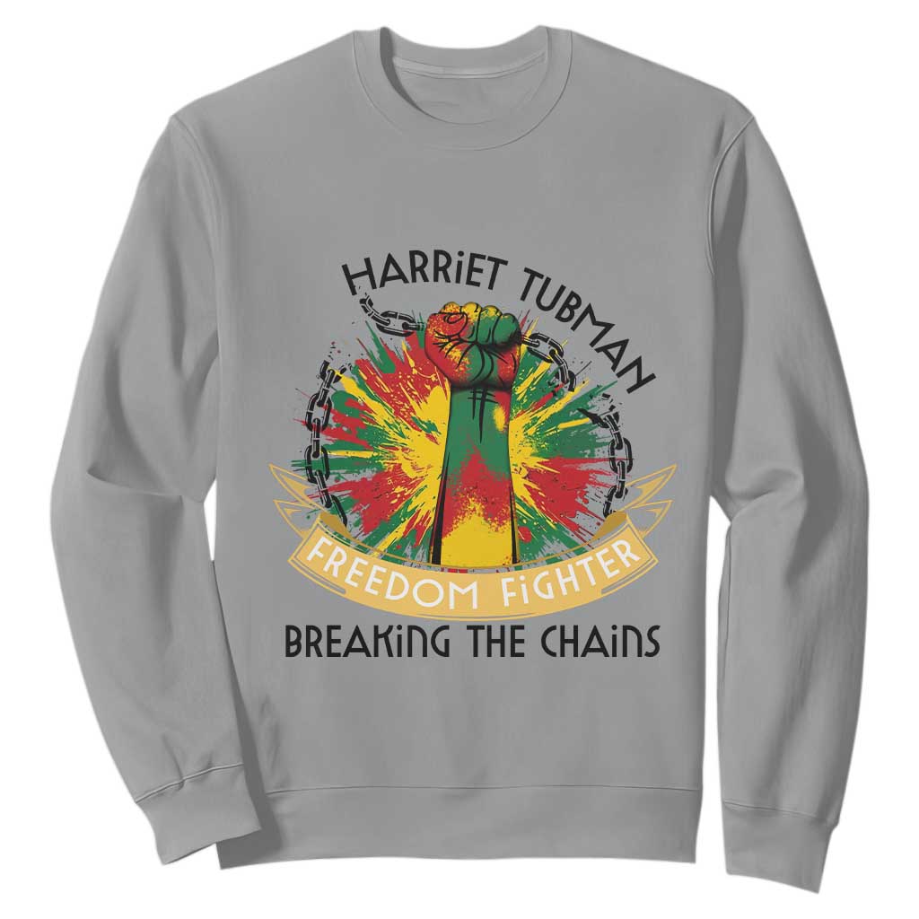 Harriet Tubman Sweatshirt Underground Railroad Hero Breaking Chains TS12 Sport Gray Print Your Wear