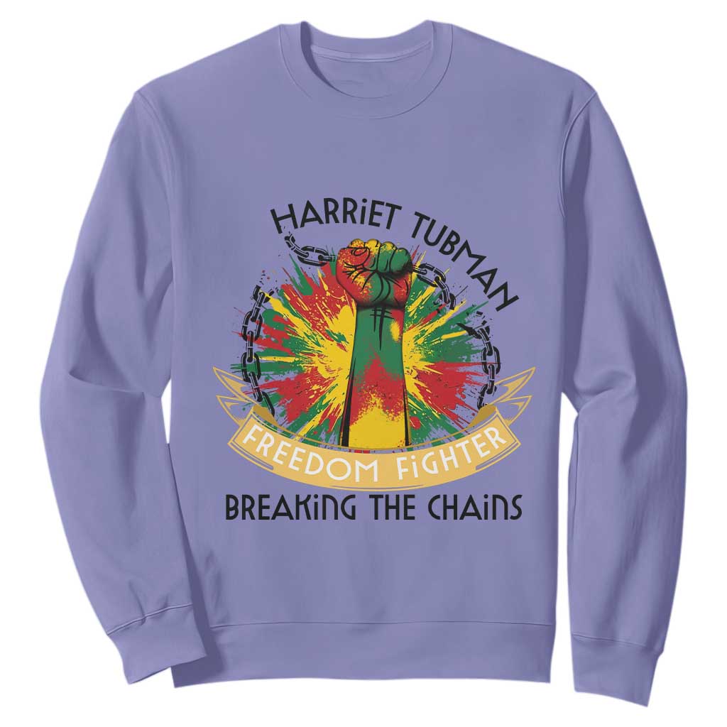 Harriet Tubman Sweatshirt Underground Railroad Hero Breaking Chains TS12 Violet Print Your Wear