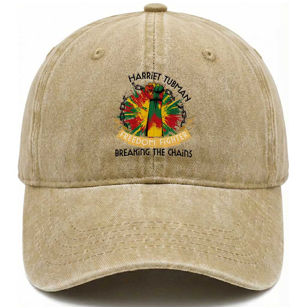 Harriet Tubman Washed Cotton Baseball Cap Underground Railroad Hero Breaking Chains TS12 Print Your Wear