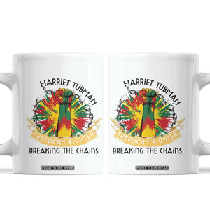 Harriet Tubman Coffee Mug Underground Railroad Hero Breaking Chains TS12 White Print Your Wear