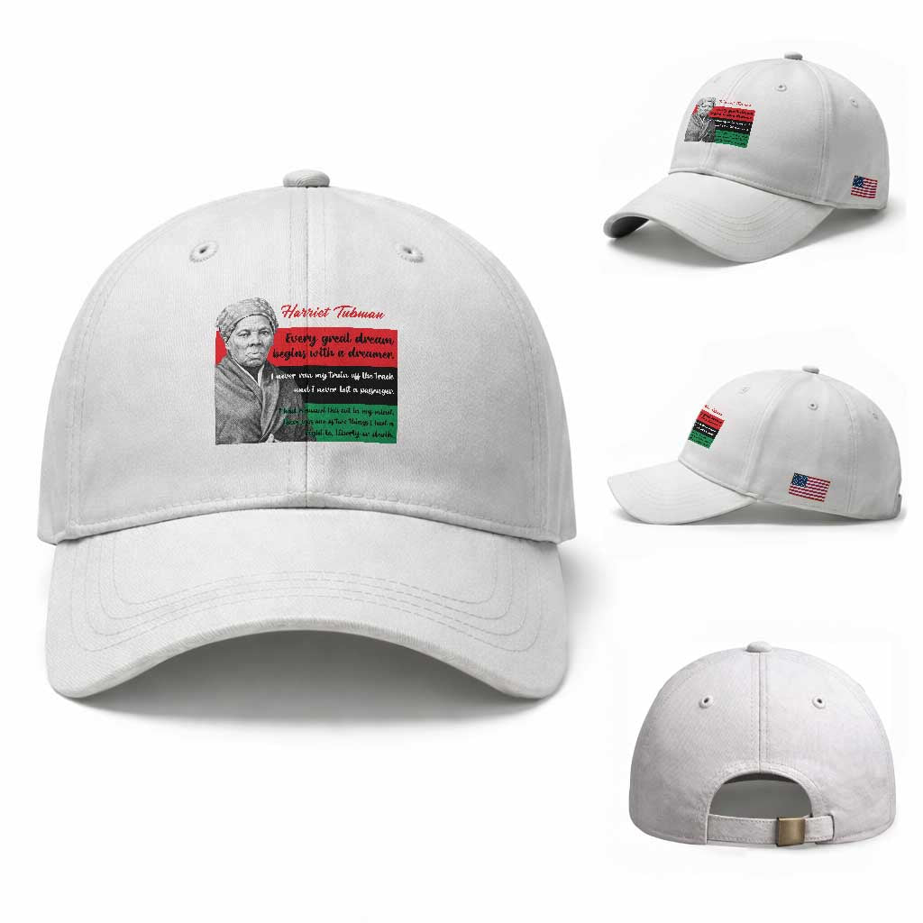Harriet Tubman Quote Baseball Cap Pan African Flag Black History TS12 Baseball Cap Universal Fit White Print Your Wear