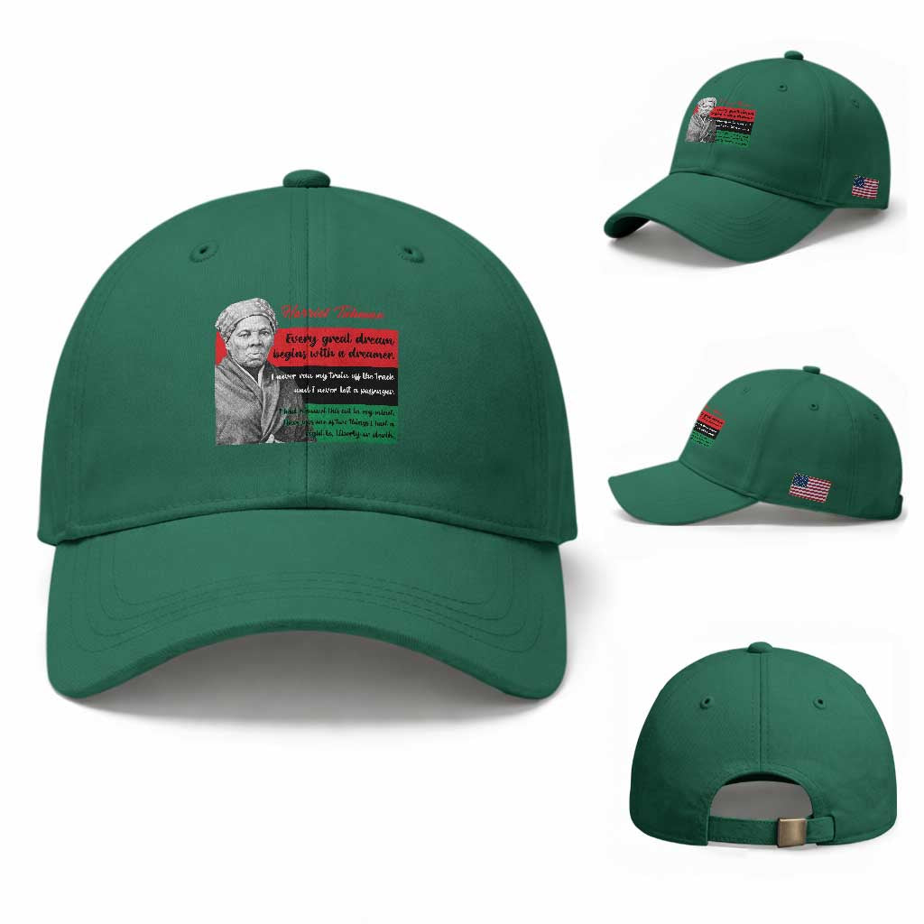 Harriet Tubman Quote Baseball Cap Pan African Flag Black History TS12 Baseball Cap Universal Fit Irish Green Print Your Wear