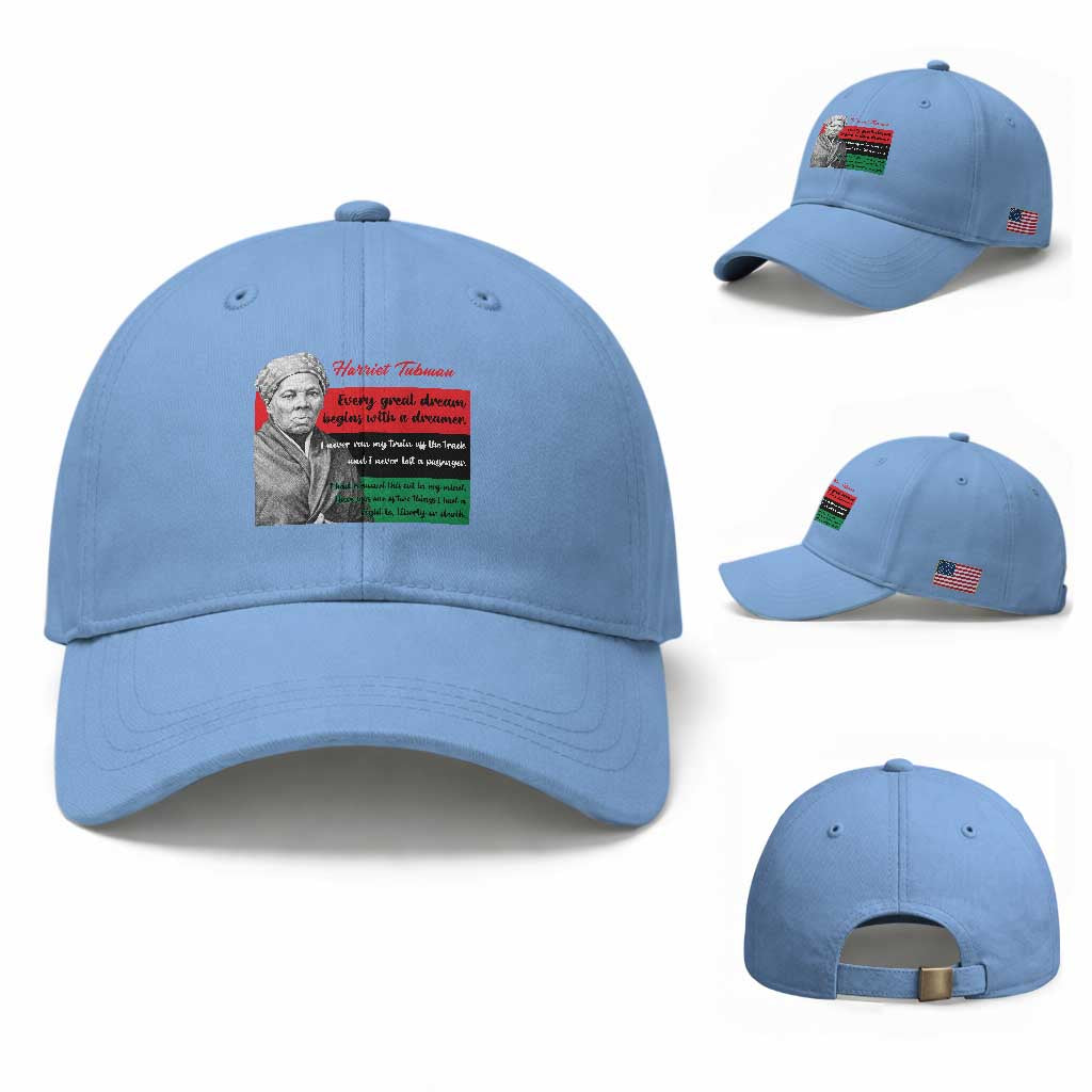 Harriet Tubman Quote Baseball Cap Pan African Flag Black History TS12 Baseball Cap Universal Fit Light Blue Print Your Wear