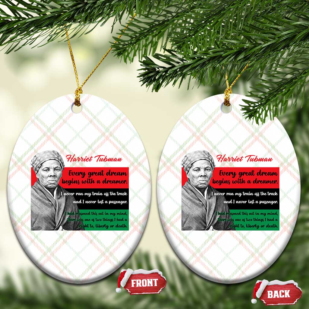 Harriet Tubman Quote Ceramic Ornament Pan African Flag Black History TS12 Print Your Wear