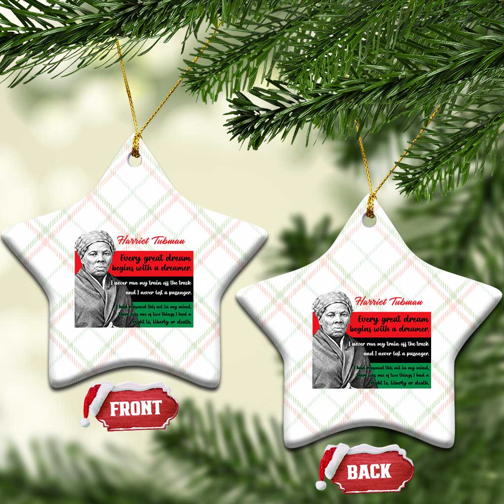 Harriet Tubman Quote Ceramic Ornament Pan African Flag Black History TS12 Print Your Wear