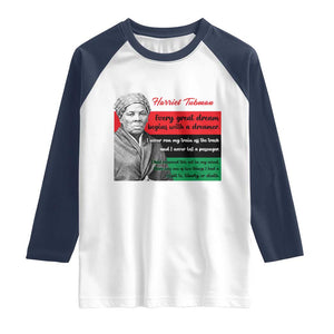 Harriet Tubman Quote Raglan Shirt Pan African Flag Black History TS12 White Navy Print Your Wear