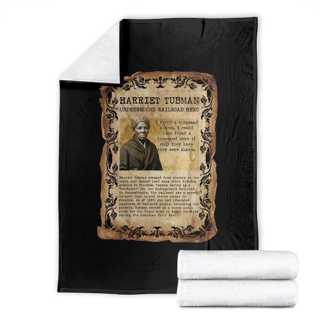 Harriet Tubman Throw Blanket Womens History Month Gift TS12 Black Print Your Wear